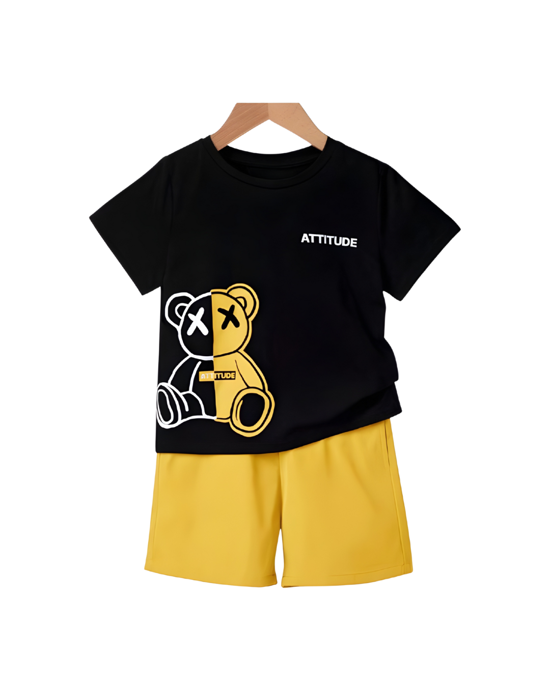 Black and Yellow Short Set