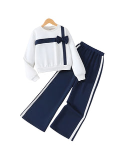 WHITE AND NAVY FLEECE TRACKSUIT