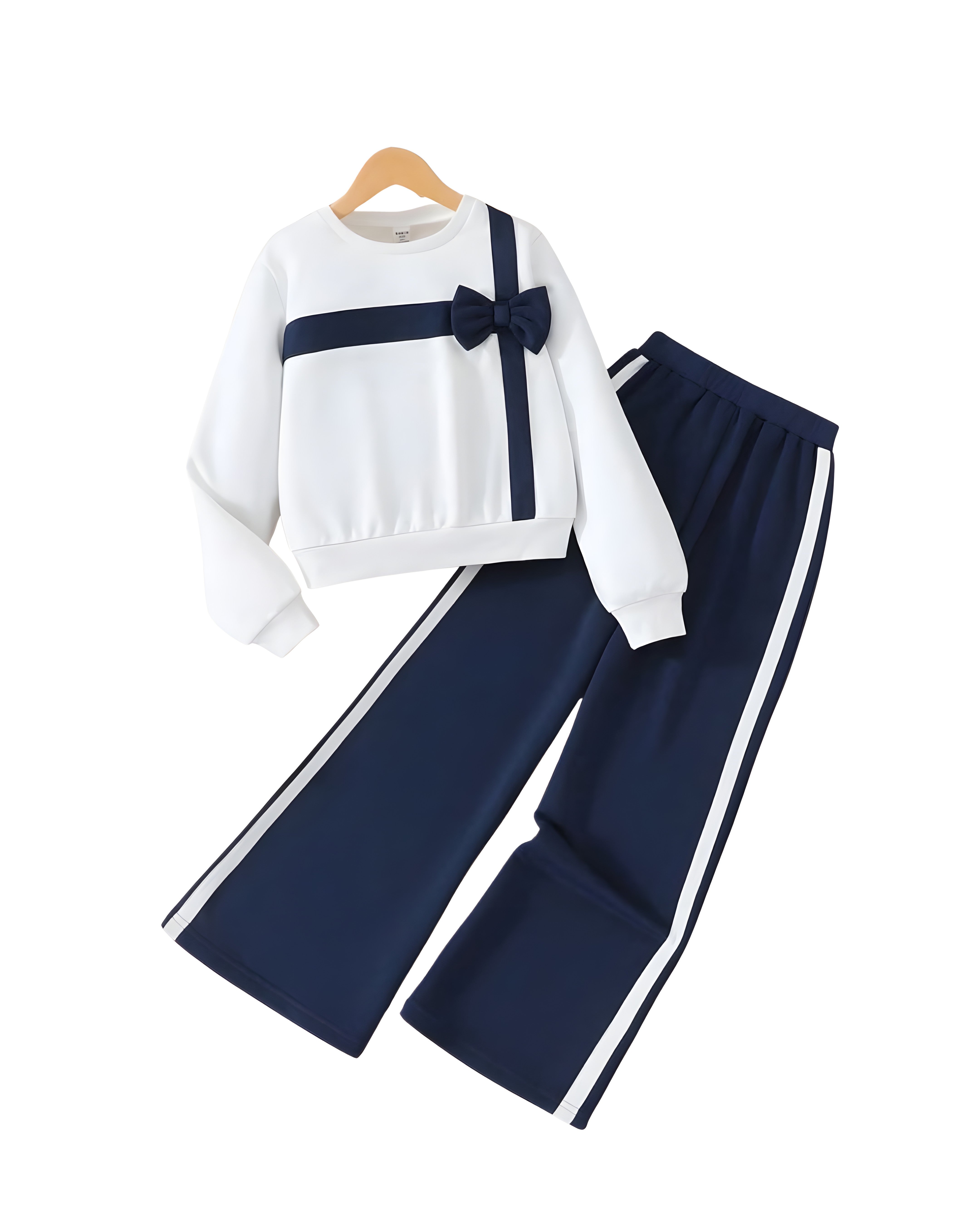 WHITE AND NAVY FLEECE TRACKSUIT