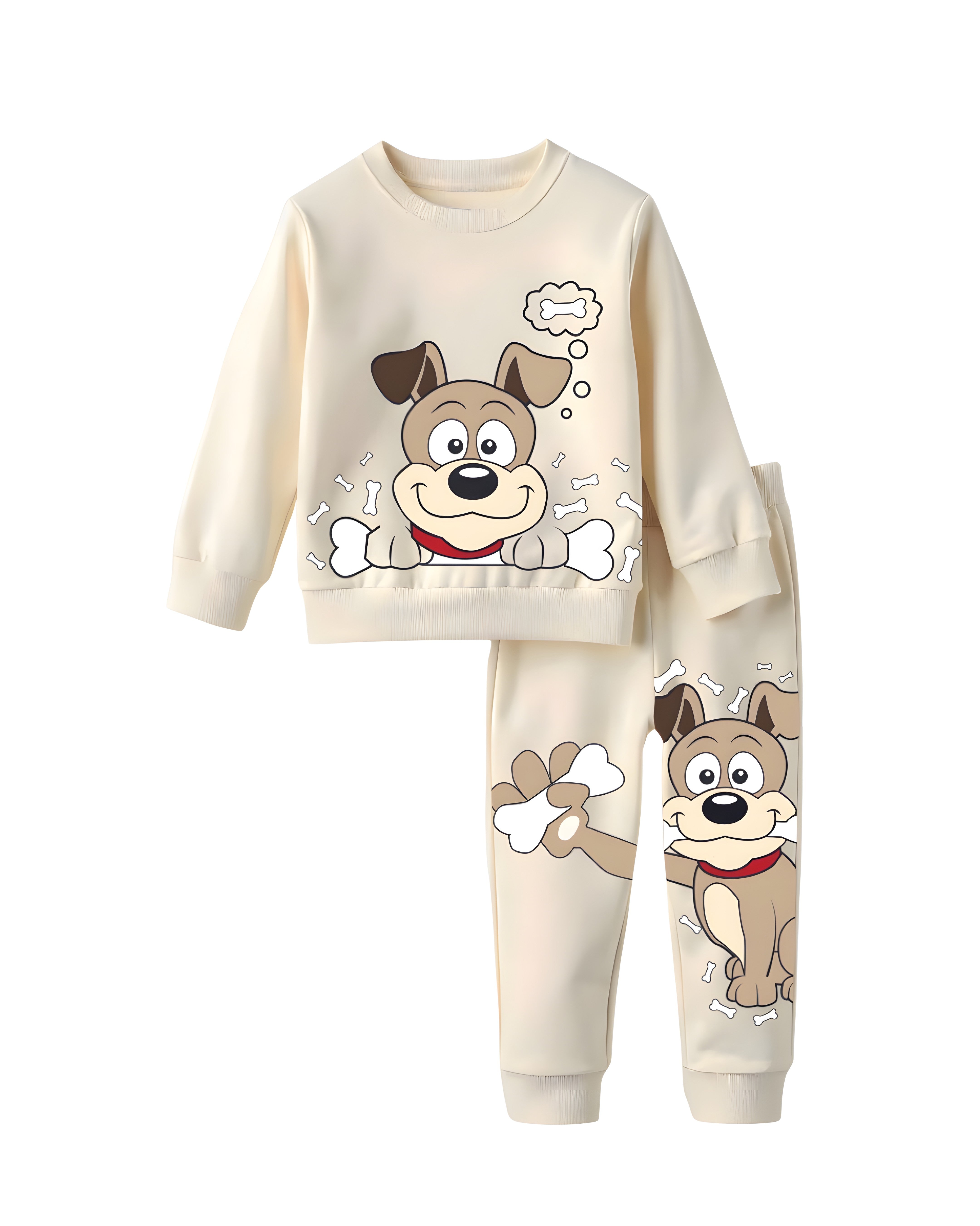 CREAM FLEECE TRACKSUIT.